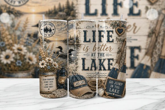 Download Life Better at the Lake Tumbler Wrap PNG - Tumbler wrap Collection