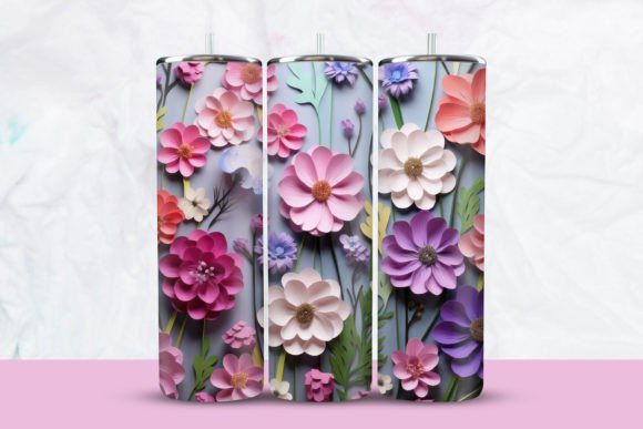Download 3d Colorful Floral Tumbler Wrap - Tumbler wrap Collection