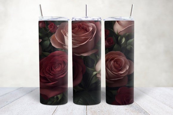 Download 3D Roses Floral Tumbler Wrap - Tumbler wrap Collection