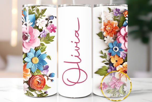 Download Personalized Floral Tumbler Wrap Design - Tumbler wrap Collection