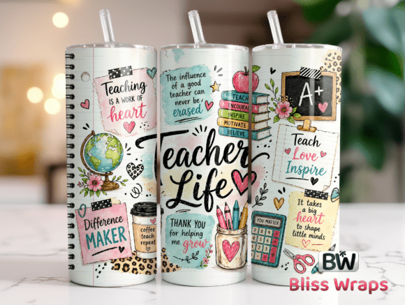 Download Teacher Life Tumbler Wrap PNG - Tumbler wrap Collection