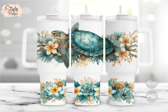 Download Sea Turtle 40oz Tumbler Wrap PNG - Tumbler wrap Collection