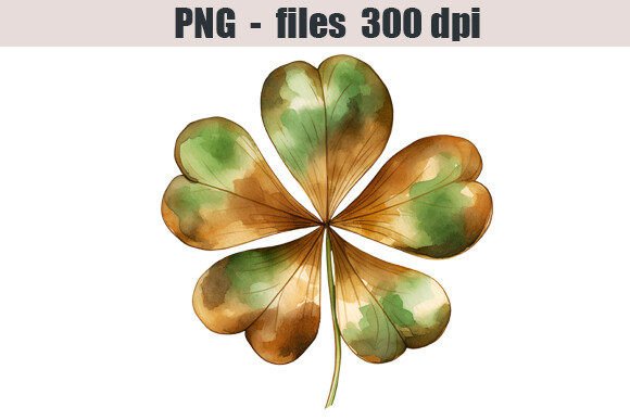 Download Bronze Clover Watercolor Clipart - Premium Resources