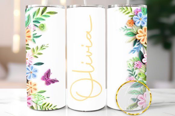 Download Floral Tumbler Wrap Custom Name Design - Tumbler wrap Collection
