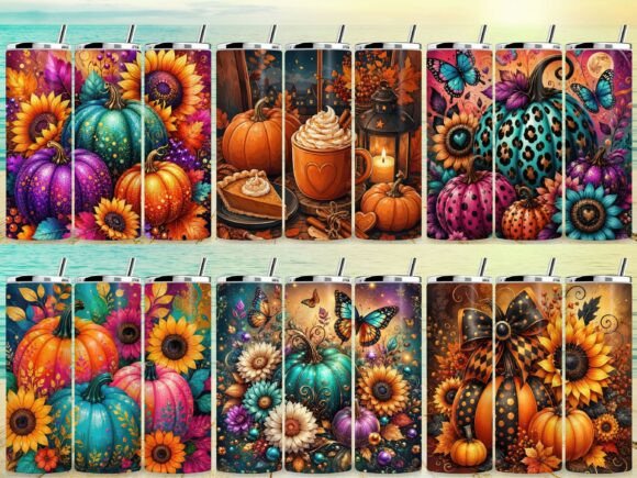 Download Pumpkins Fall Tumbler Wrap Bundle - Tumbler wrap Collection