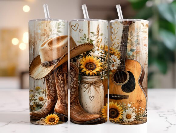Download Rustic Western Floral Tumbler Wrap - Tumbler wrap Collection